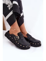 Kožené Klapky Dámské Na Platformě Big Star Černé model 21692095 - Big Star Shoes Kožené Klapky Dámské Na Platformě Big Star Černé model 21692095 - Big Star Shoes