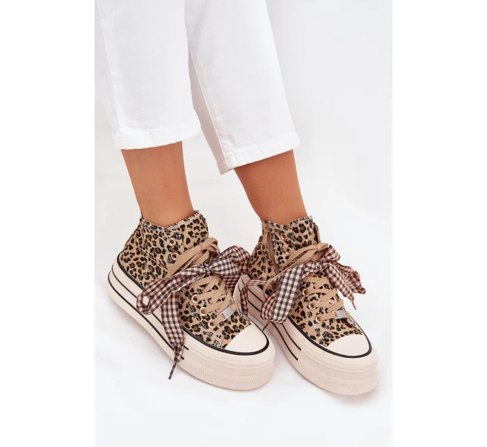 Dámské Tenisky S Mašlí A Zipem Na Platformě Panthera Mavara Dámské Tenisky S Mašlí A Zipem Na Platformě Panthera Mavara