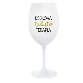 DEDKOVA TEKUTÁ TERAPIA - biely pohár na víno 350 ml DEDKOVA TEKUTÁ TERAPIA - biely pohár na víno 350 ml