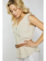 Dámská Mušelínová halenka Béžová - Monnari