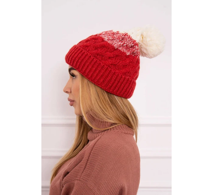 Fleecová čepice Ilona K218 malpberry+ecru Fleecová čepice Ilona K218 malpberry+ecru