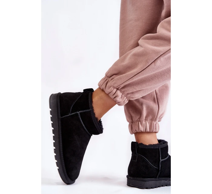 Dámské semišové nízké boty do sněhu Černe model 21601975 - Boto