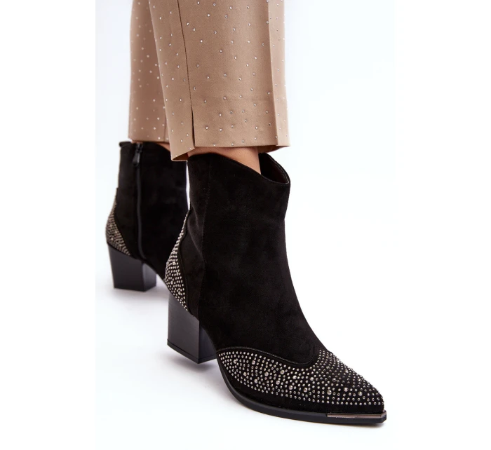 Dámské zdobené kovbojky na sloupku černé Eleduana Dámské zdobené kovbojky na sloupku černé Eleduana