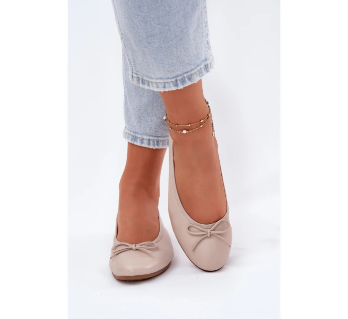 Kožené Baletky Dámské Maciejka P6800-04 Béžové
