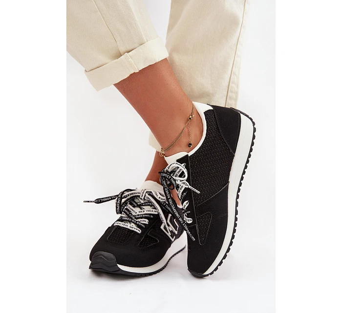 Dámské tenisky s ozdobným šněrováním Černé model 22039815 - Boto