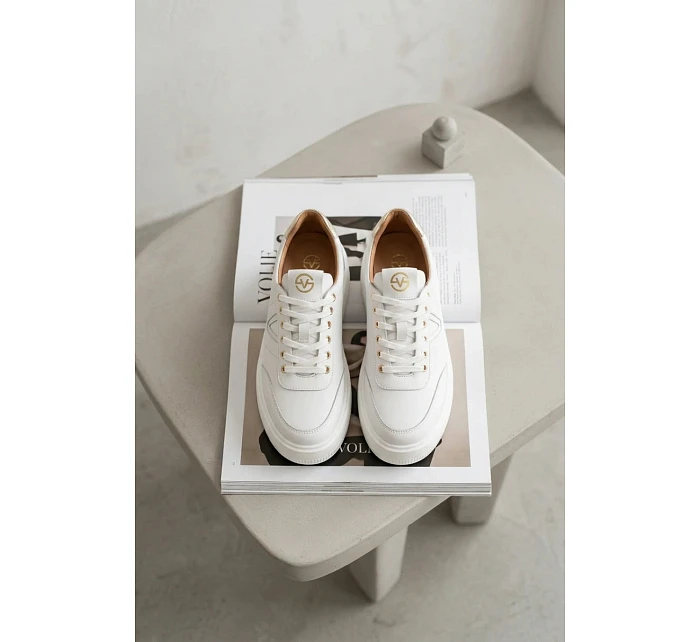 Kožené dámské tenisky na platformě Vinceza 39976 bílé