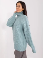 Sweter AT SW  mietowy model 19034342 - FPrice