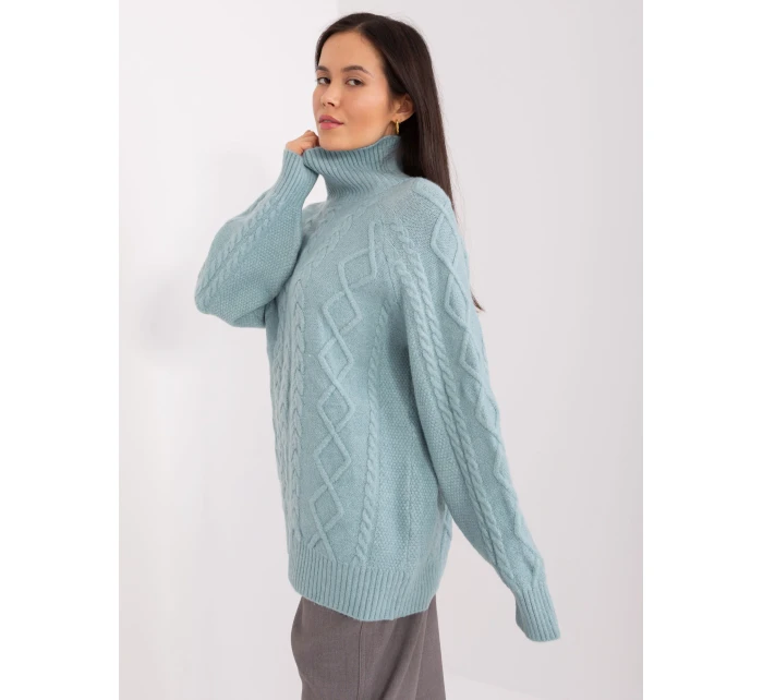 Sweter AT SW  mietowy model 19034342 - FPrice