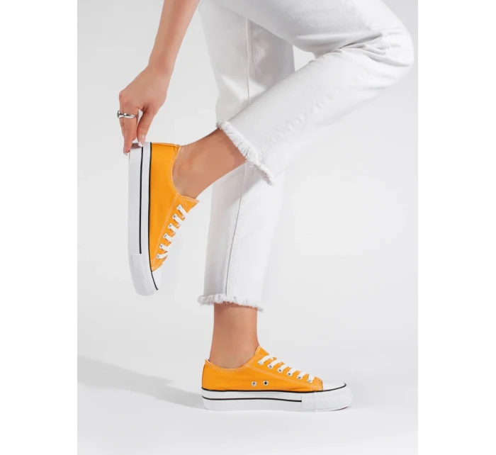 Trendy tenisky žluté dámské bez podpatku Trendy tenisky žluté dámské bez podpatku