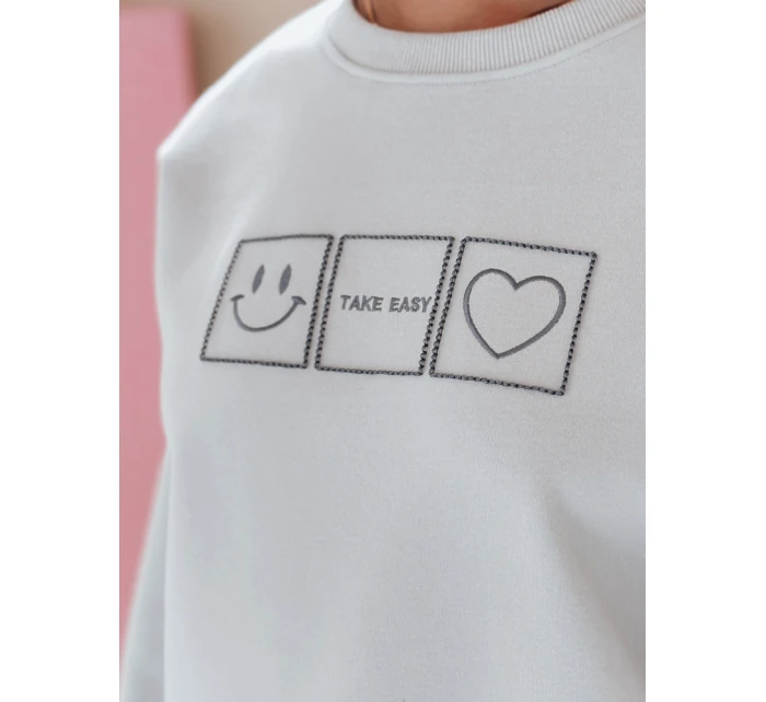 Dámská oversize mikina s výšivkou EASYJOY modrá FashionStreet BY1516