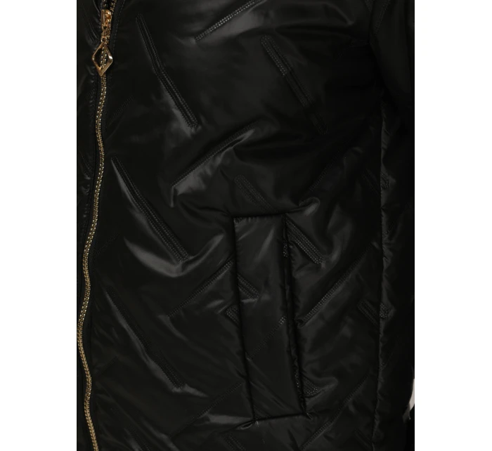 Dámská prošívaná bunda s kapucí černá FashionStreet TY5551