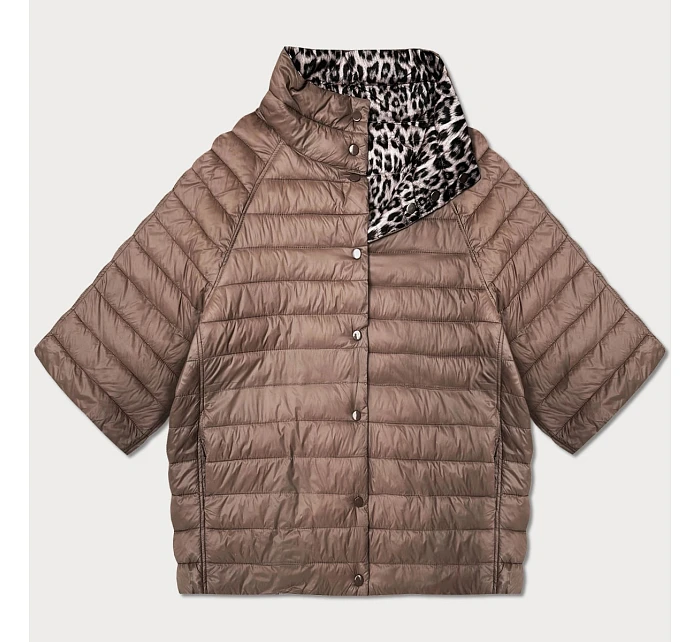 Dámská plus size bunda Goodlookin s 3/4 rukávem, hnědá/panther (M6-6308-305)