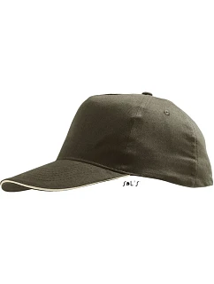 SOL'S Sunny 5 panelová baseballová kšiltovka 25.8110 army/beige