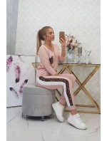 Sada s leopardím potiskem tmavě pudrově růžová