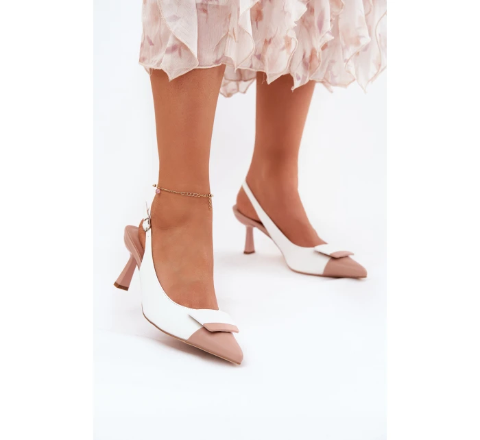 Elegantní Lodičky S Dekorací Eko Kůže Bílé model 21688683 - Boto