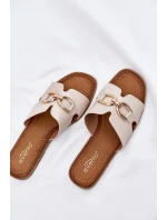 Dámské Ploché Pantofle S Dekorativním Béžové model 21697812 - EVENTO