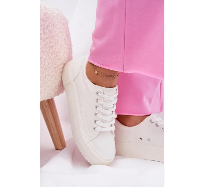 Dámské plátěné tenisky Big Star – bílé