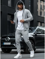 Pánská rozepínací mikina s kapucí šedá BX2412 Pánská rozepínací mikina s kapucí šedá BX2412