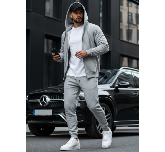 Pánská rozepínací mikina s kapucí šedá BX2412 Pánská rozepínací mikina s kapucí šedá BX2412