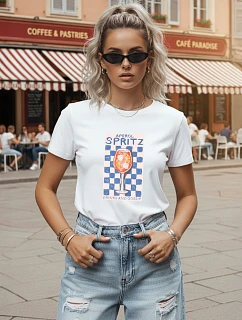 Koszulka damska z nadrukiem bawełniana biała model 22277196 - FashionStreet