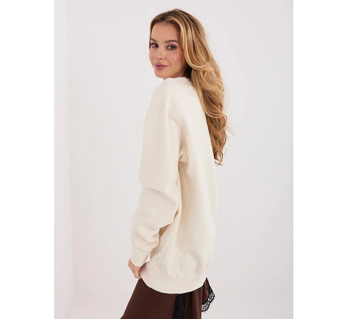 Bawełniana damska bluza basic Goodlookin ecru (A1047) Bawełniana damska bluza basic Goodlookin ecru (A1047)