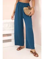 Kalhoty s širokým model 21193106 mořská - K-Fashion