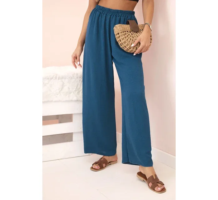 Kalhoty s širokým model 21193106 mořská - K-Fashion