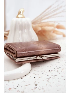 Lakovaný dámský peněženka s drobinky béžová Cermina