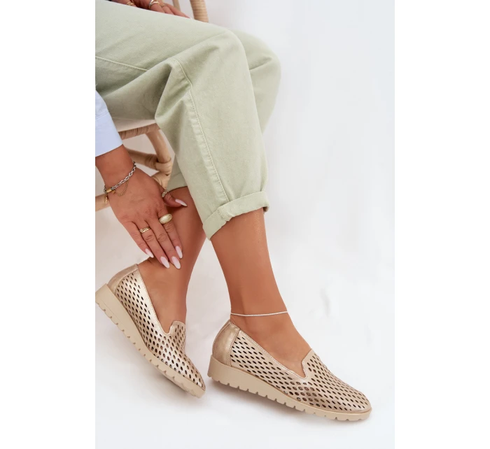 Dámské síťované polobotky Zlaté model 22027646 - Boto Dámské síťované polobotky Zlaté model 22027646 - Boto