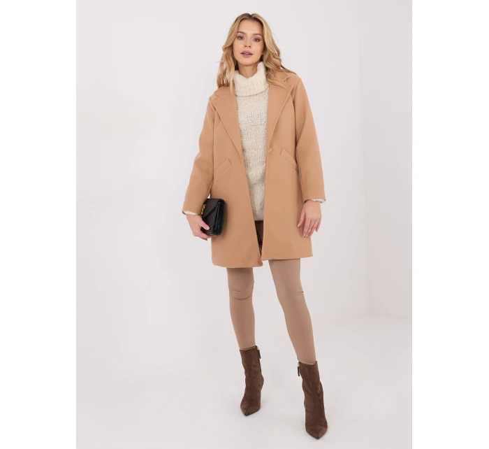 Płaszcz IT PL model 21782311 camelowy - FPrice Płaszcz IT PL model 21782311 camelowy - FPrice