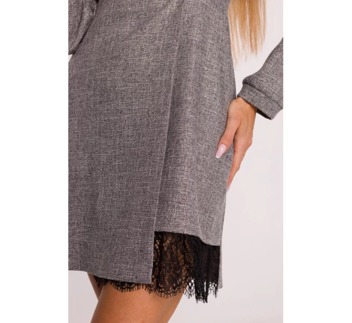 Zavinovací šaty z grafitové model 21295900 - Moe Zavinovací šaty z grafitové model 21295900 - Moe