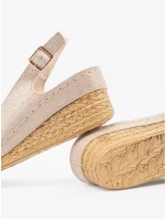 Výborné sandály dámské Jasnobeżowy na klínku Výborné sandály dámské Jasnobeżowy na klínku