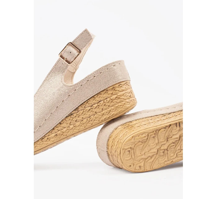 Výborné sandály dámské Jasnobeżowy na klínku Výborné sandály dámské Jasnobeżowy na klínku