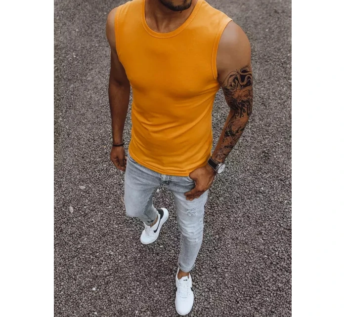 Pánské tričko bez rukávů s potiskem oranžové Dstreet RX4915