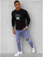 Pánská mikina s potiskem černá FashionStreet BX5376