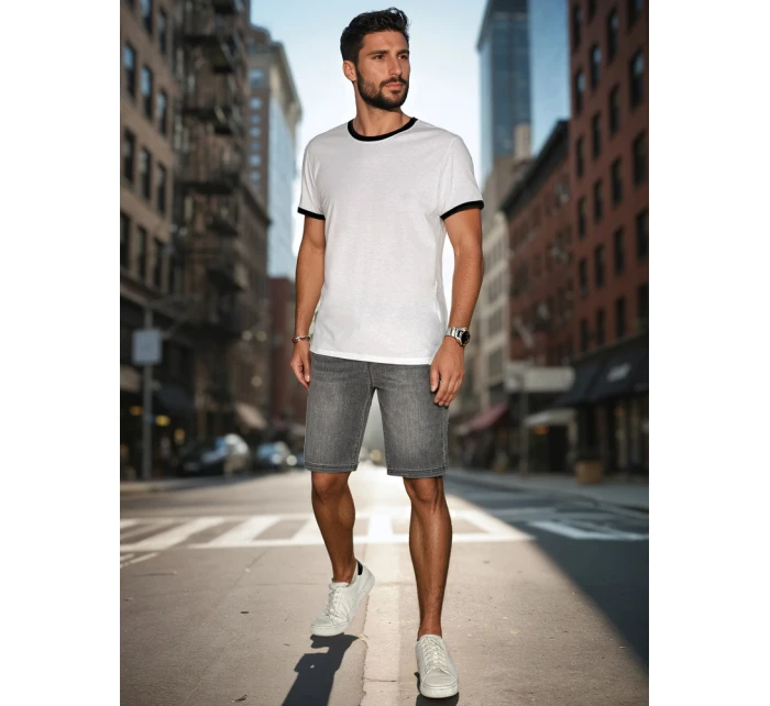 Pánské základní bílé tričko FashionStreet RX5662