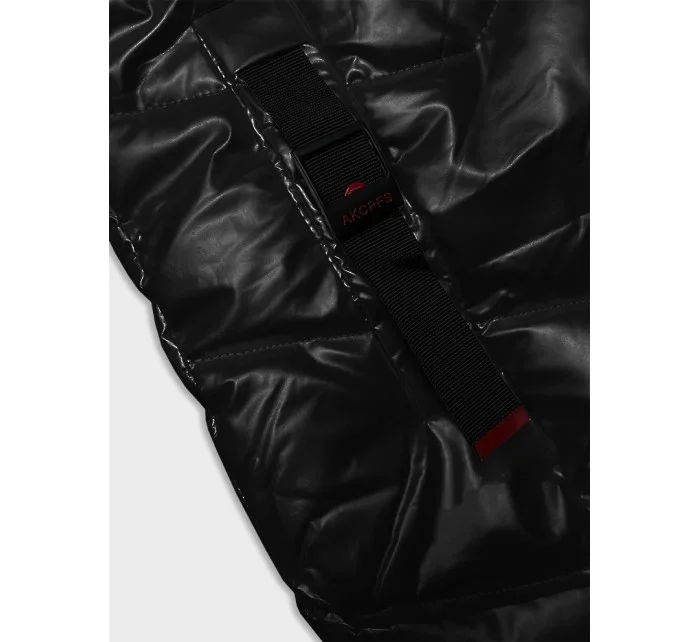 Černá vypasovaná dámská metalická zimní bunda Rosse Line (7227)