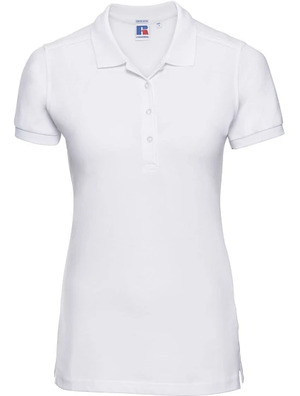 Russell Athletic 566F Dámské elastické piqué polo 10.566F white Russell Athletic 566F Dámské elastické piqué polo 10.566F white