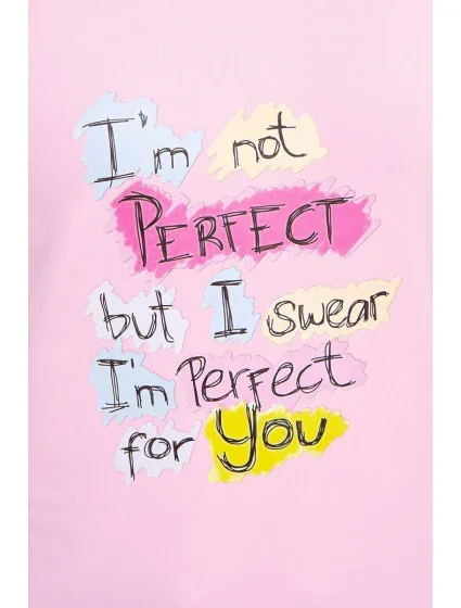 Halenka s potiskem Perfect powder pink