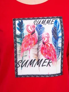 Halenka s 3D grafikou model 18743992 červená - K-Fashion