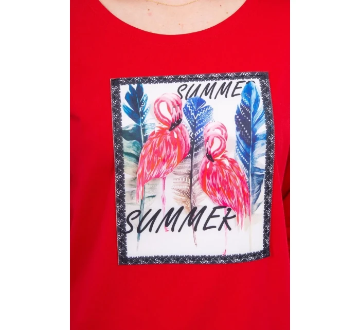 Halenka s 3D grafikou model 18743992 červená - K-Fashion Halenka s 3D grafikou model 18743992 červená - K-Fashion