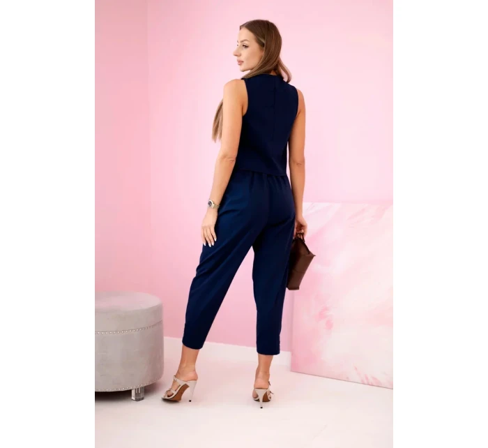 Set vesta + kalhoty námořnická modř