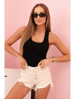 Dámská bavlněná na ramínkách černá model 22014325 - K-Fashion Dámská bavlněná na ramínkách černá model 22014325 - K-Fashion