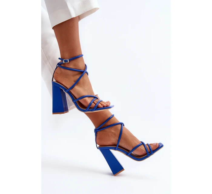 Moderní Sandály Na Podpatku Modré model 21650112 - Boto Moderní Sandály Na Podpatku Modré model 21650112 - Boto
