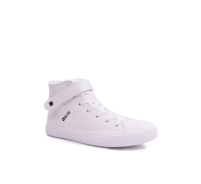 Pánské vysoké zateplené tenisky Big Star - bílé