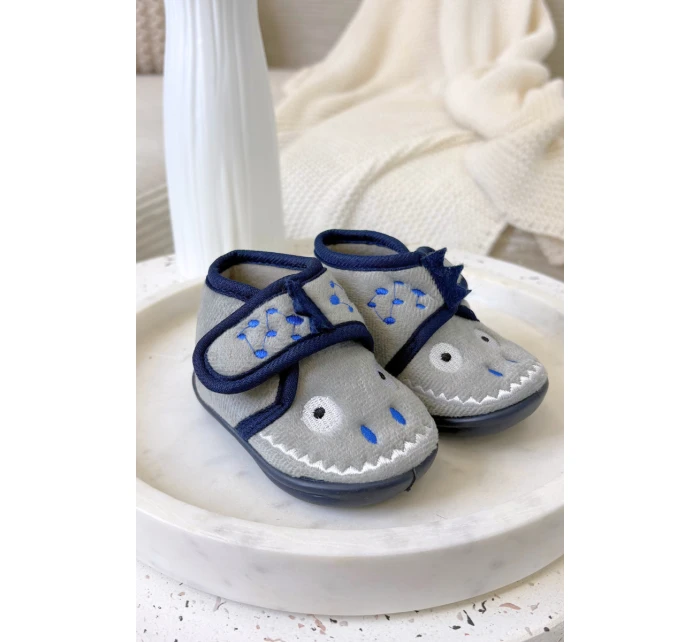 Dětské bačkory na suchý zip – šedé Jeselle