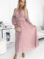 Plisované šaty 414-2 KLARA starorůžové - Numoco