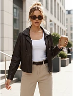 Kurtka damska skórzana oversize brązowa model 22084536 - FashionStreet