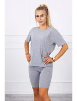 Šedý set top+legíny Šedý set top+legíny