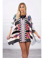 Netopýří šaty s vázáním v pase, pudrově růžové